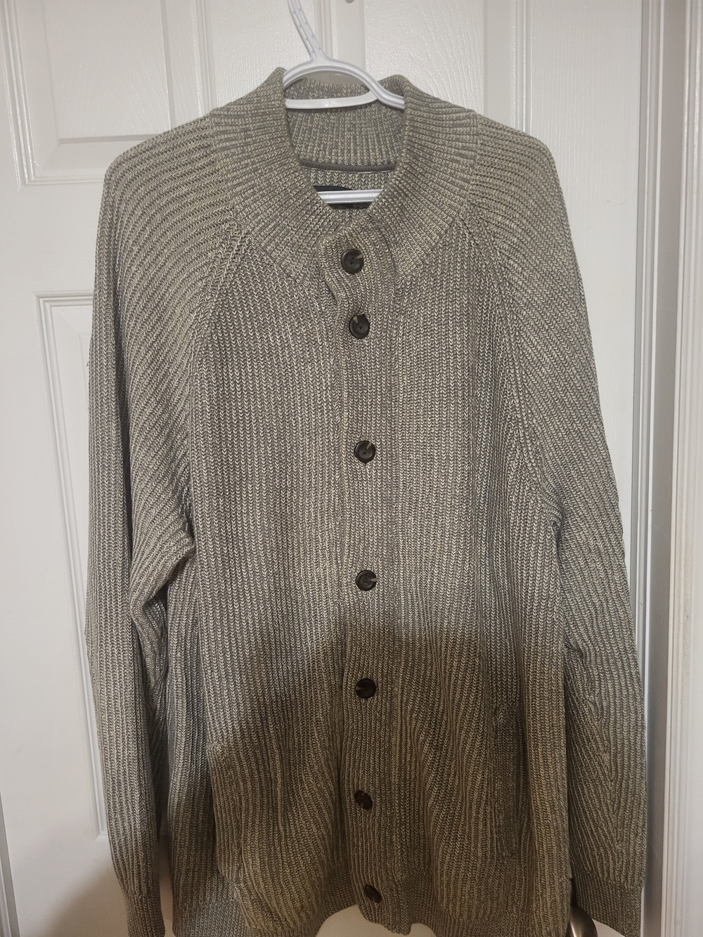 Denver Hayes Men's Heathered Gray Knit Button-Front Cardigan
